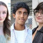 Student school board members Luna Crone-Barón, Aayush Muthuswamy, Lola van der Neut