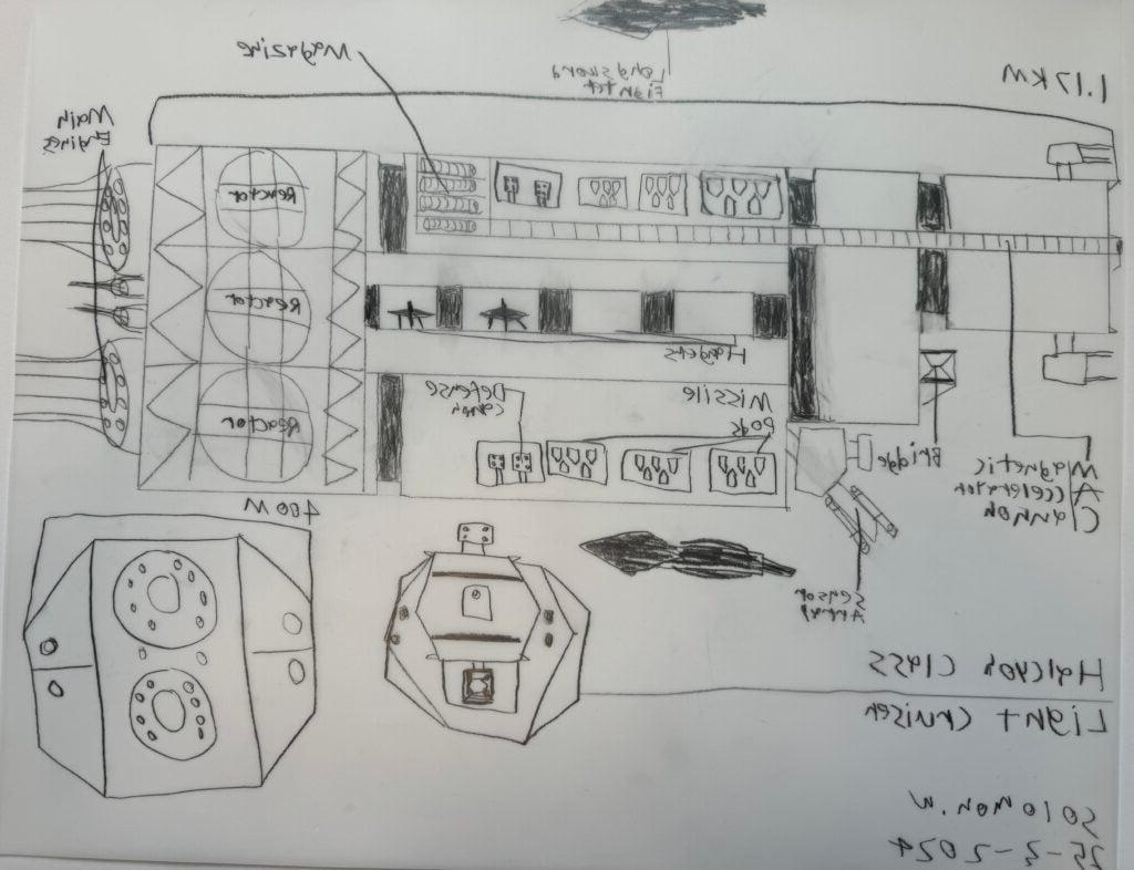 所罗门·沃森，八年级，“Halcyoh级轻巡洋舰”，绘画